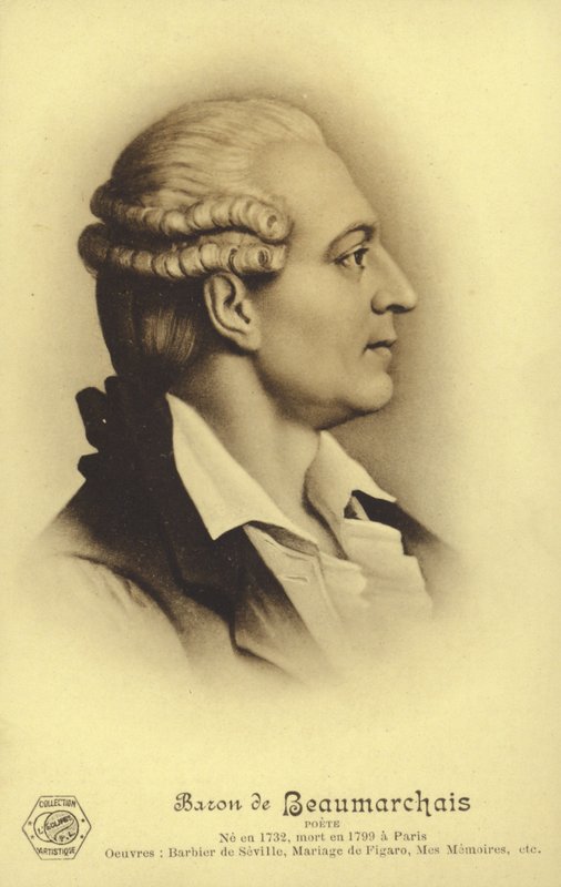 Pierre Beaumarchais (1732-1799), francouzský dramatik (litografie) od French School