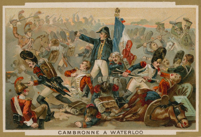 Pierre Cambronne, francouzský generál, v bitvě u Waterloo, 1815 od French School