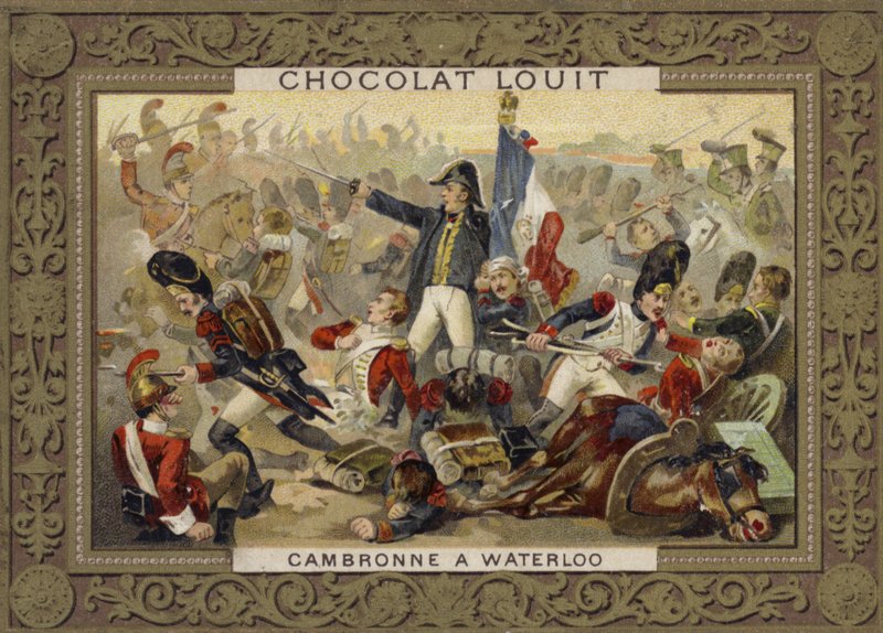 Pierre Cambronne, francouzský generál, v bitvě u Waterloo, 1815 od French School