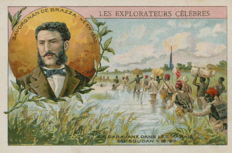 Pierre Savorgnan de Brazza, francouzský badatel italského původu (chromolit) od French School