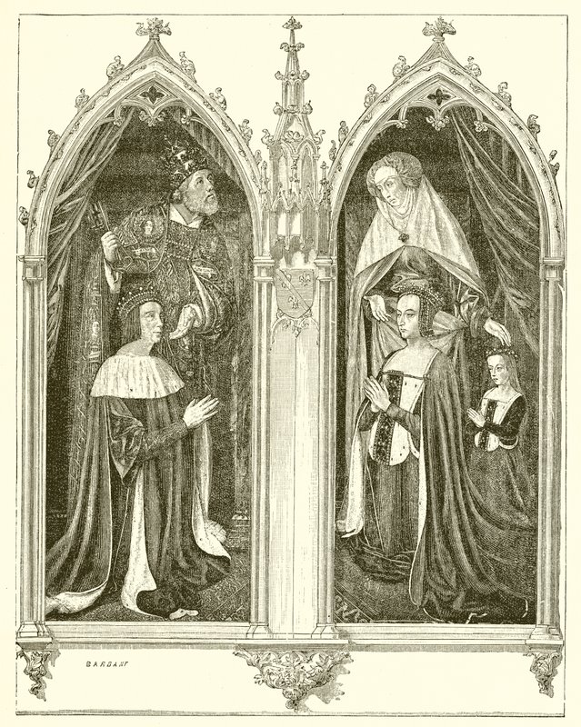 Pierre de Bourbon a Anne de Beaujeu, jeho manželka od French School