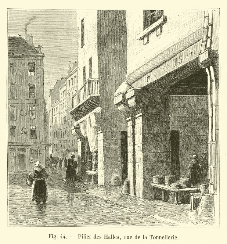 Pilíř Les Halles, rue de la Tonnellerie od French School