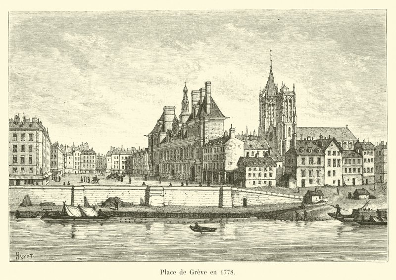 Place de Greve v roce 1778 od French School