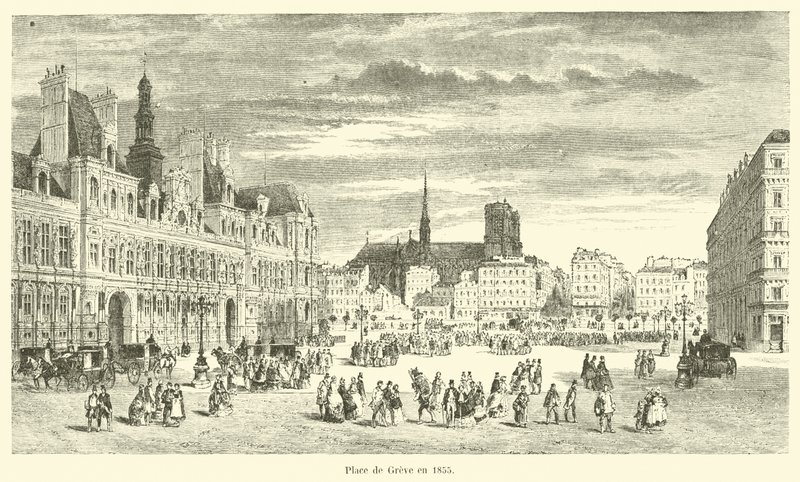 Place de Greve v roce 1855 od French School