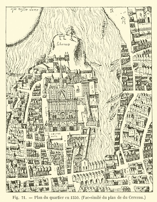 Plán okresu v roce 1550, Faksimile plánu du Cerceau od French School