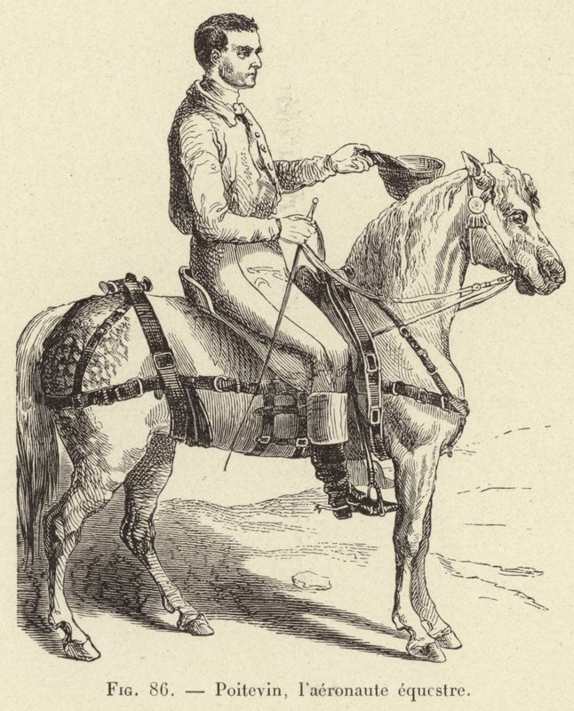 Poitevin, jezdecký aeronaut (rytina) od French School