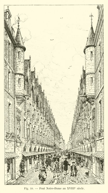 Most Notre-Dame v 18. století od French School
