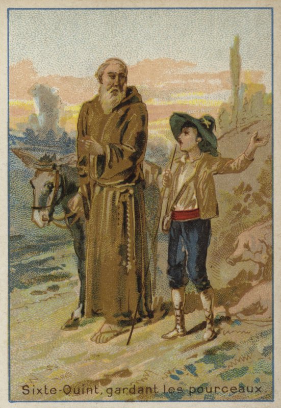 Papež Sixtus V. se jako dítě staral o stádo prasat od French School