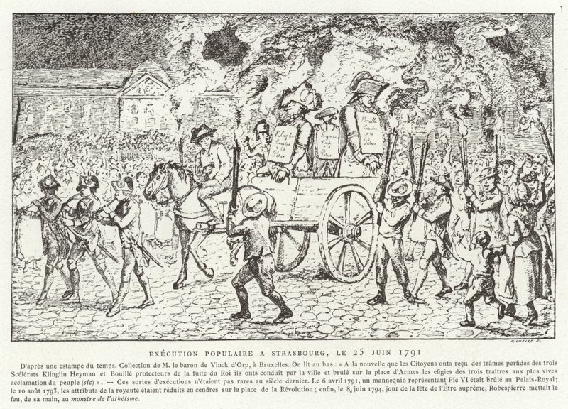 Lidová poprava ve Štrasburku, 25. června 1791 od French School