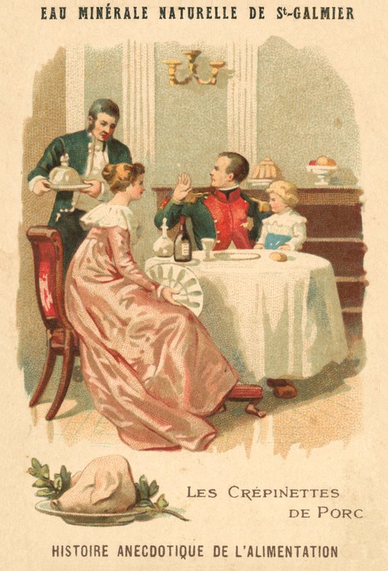 Vepřové crepinety (chromolitho) od French School