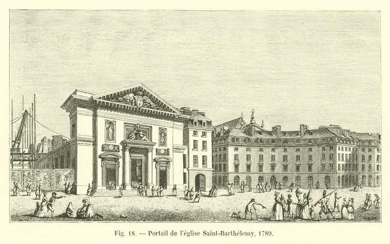 Portál kostela Saint-Barthelemy, 1789 od French School