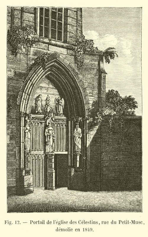 Portál kostela Celestins, rue du Petit-Musc, zbořen v roce 1849 od French School