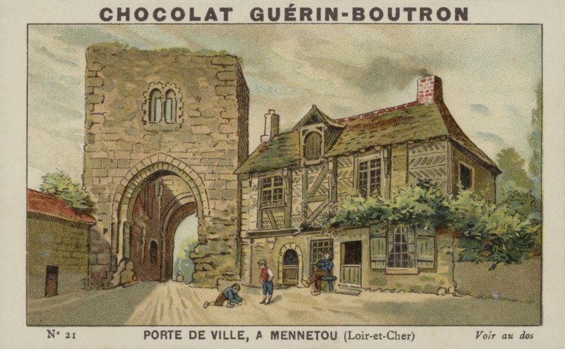 Městská brána, v Mennetou, Loir-et-Cher od French School