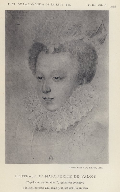 Portrét Marguerite De Valois (litho) od French School