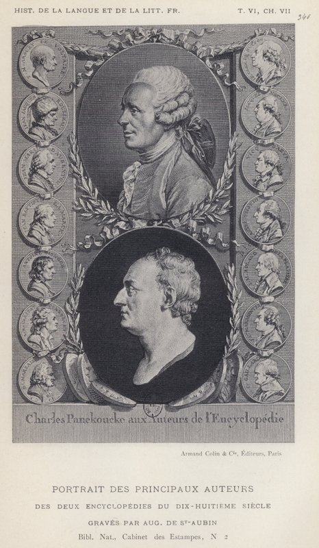 Portrét hlavních autorů dvou encyklopedií osmnáctého století (litho) od French School