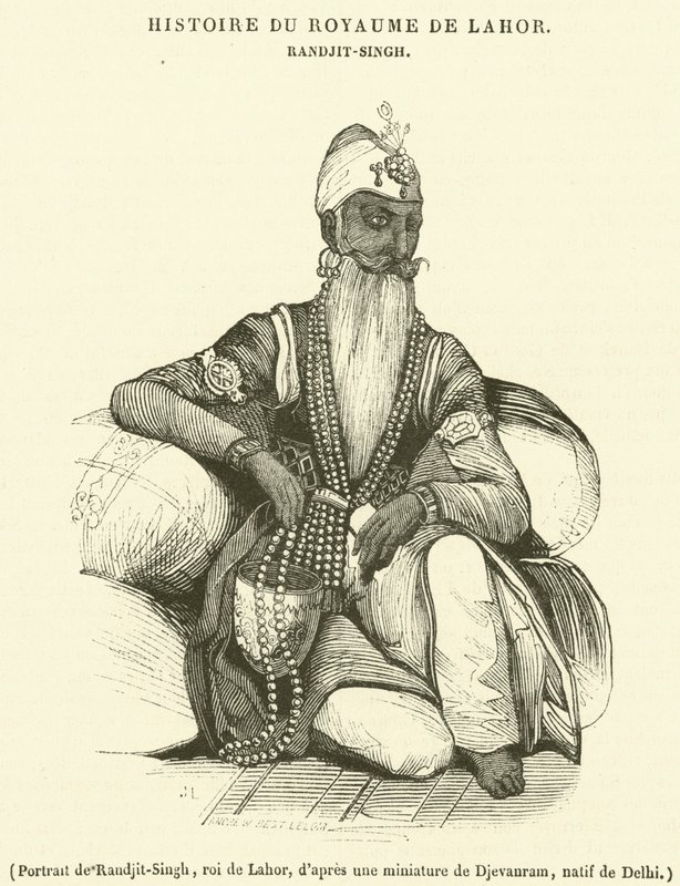 Portrét Randjit-Singha, krále Lahoru (rytina) od French School