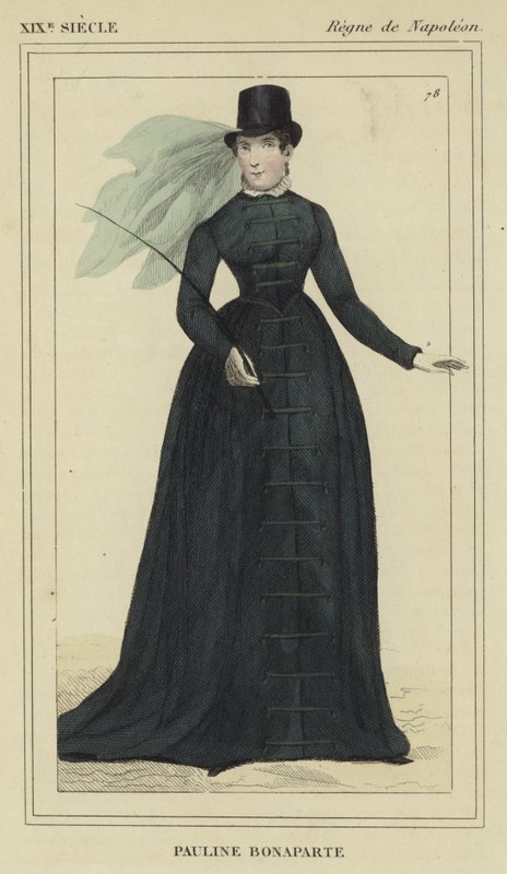 Portrét Pauline Bonaparte (barevná rytina) od French School