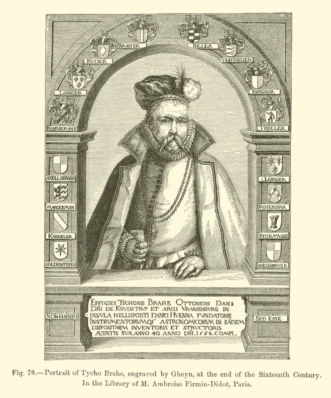 Portrét Tycho Brahe, vyrytý Gheynem, na konci šestnáctého století (rytina) od French School