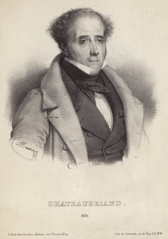 Portrét vikomta de Chateaubriand od French School
