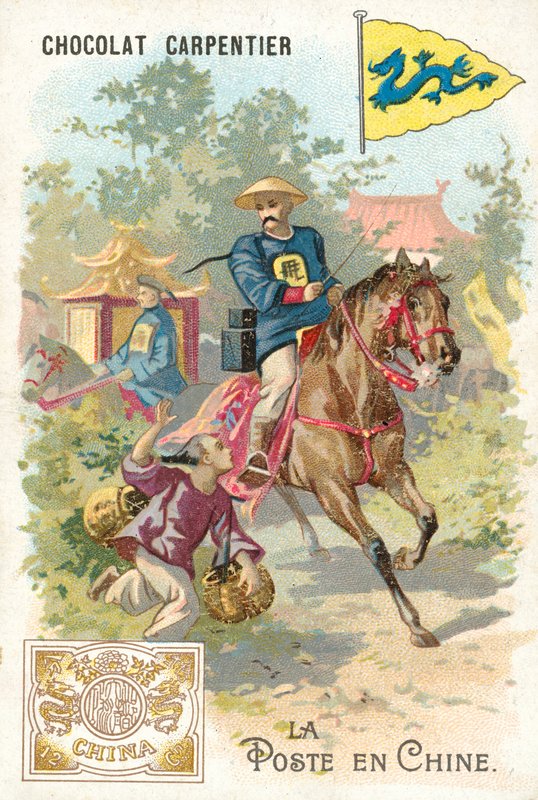 Poštovní služba v Číně (chromolitho) od French School