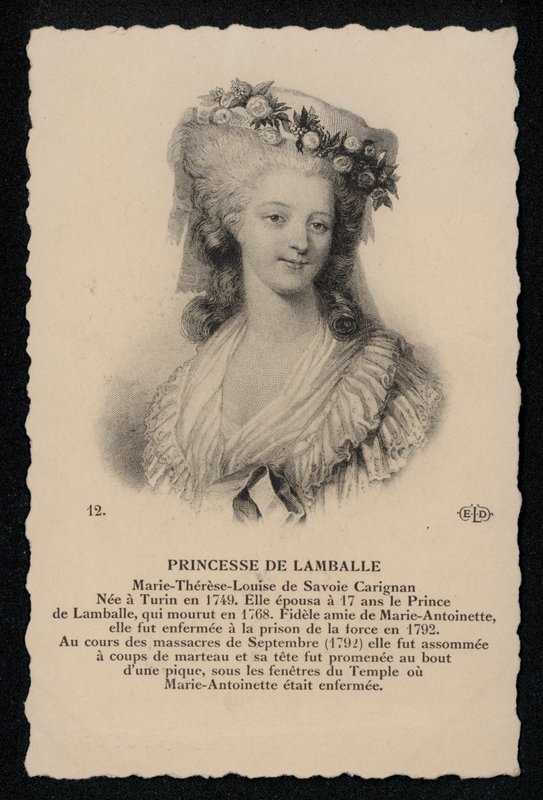 Princezna De Lamballe (litho) od French School