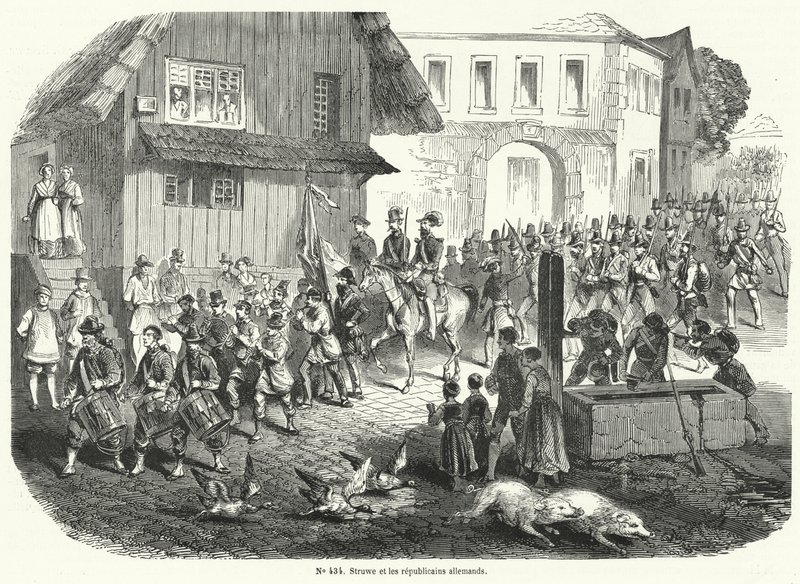 Procesí Gustava Struva a německých republikánů, revoluce 1848 od French School