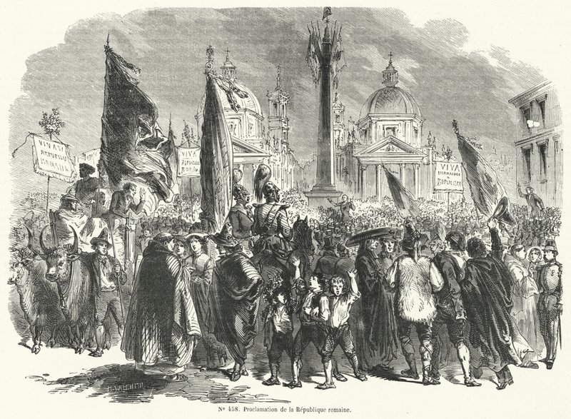 Vyhlášení římské republiky, Itálie, 9. února 1849 od French School