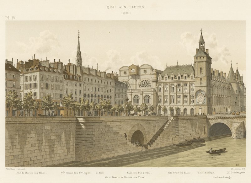 Quai aux Fleurs, 1855 od French School