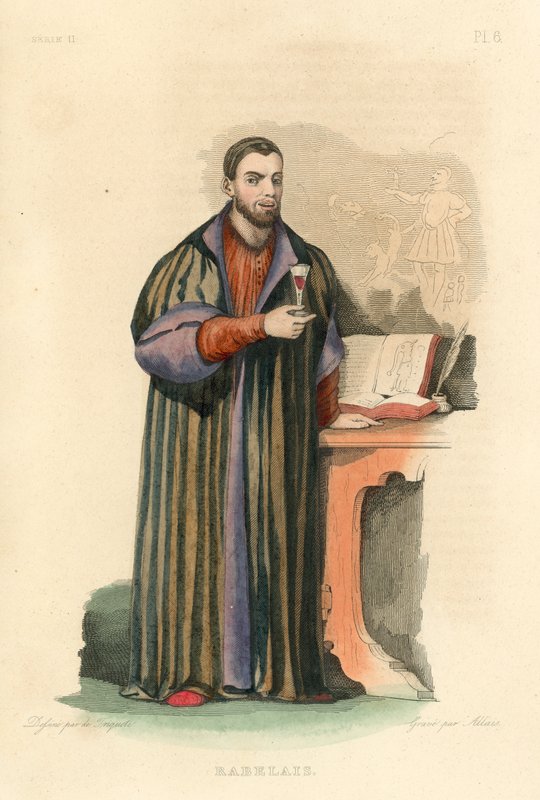 Rabelais (barevná rytina) od French School