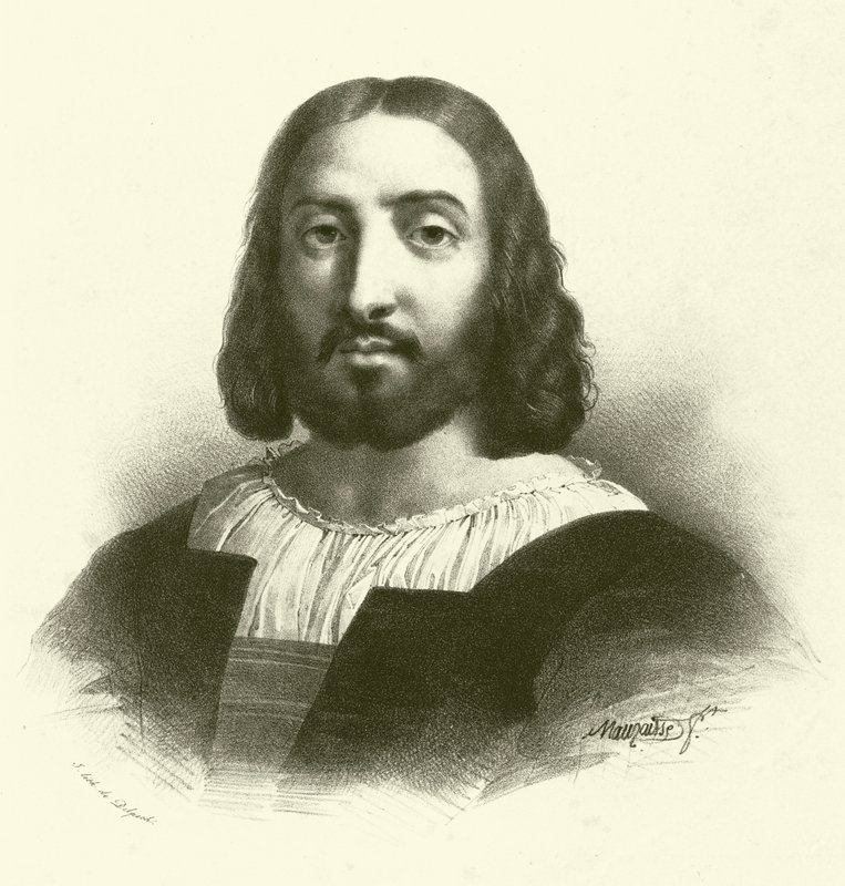 Raffaello Sanzio da Urbino, známý jako Raphael, portrét (rytina) od French School