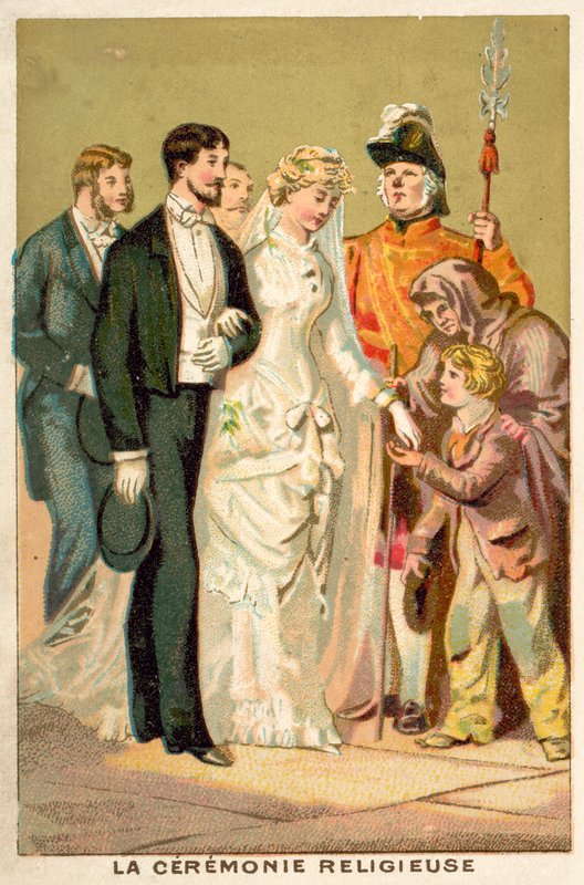 Náboženský svatební obřad (chromolitho) od French School