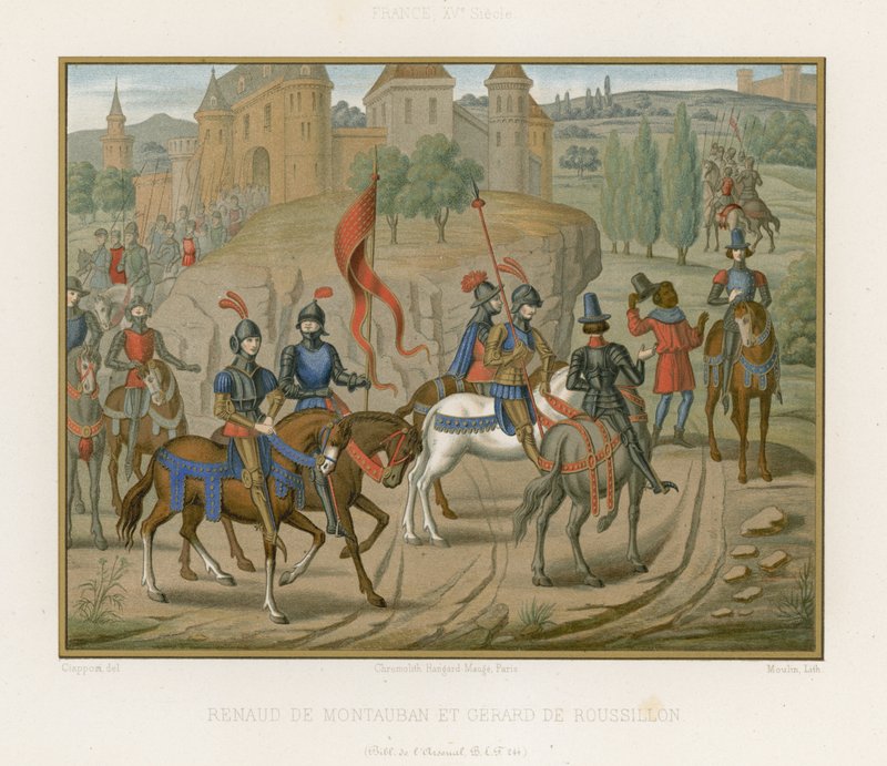 Renaud de Montauban a Girart de Roussillon od French School