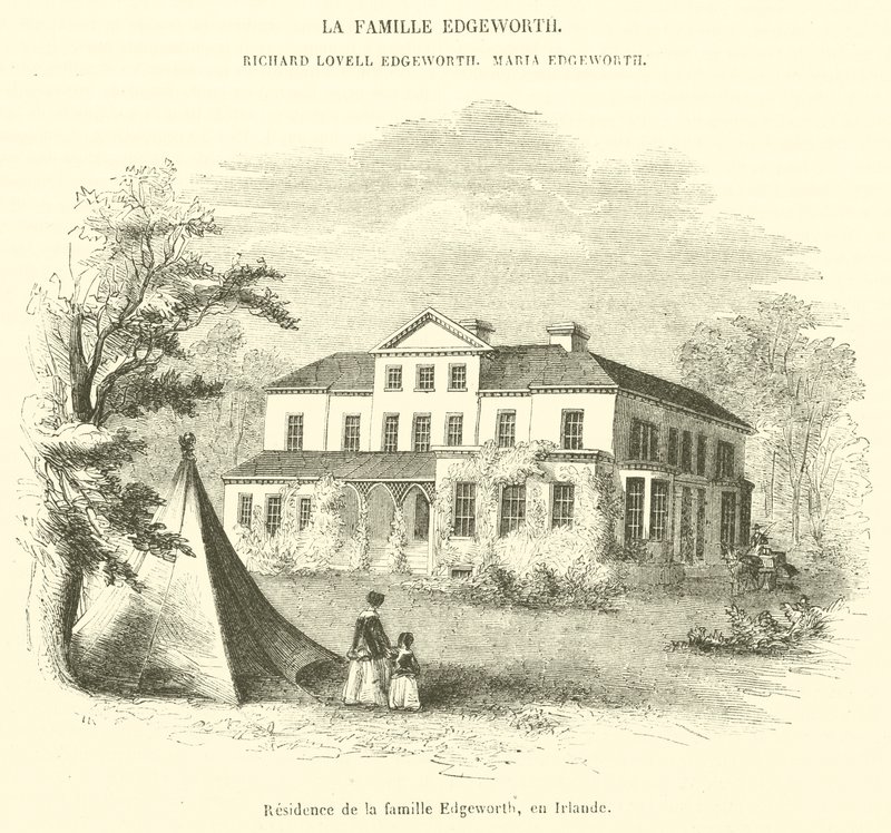 Rezidence rodiny Edgeworth, Irsko (rytina) od French School