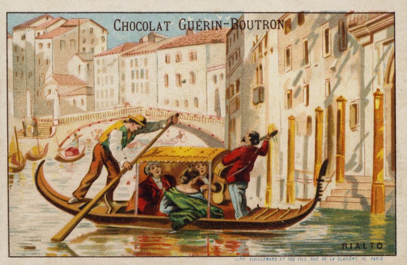 Most Rialto, Benátky (chromolitho) od French School