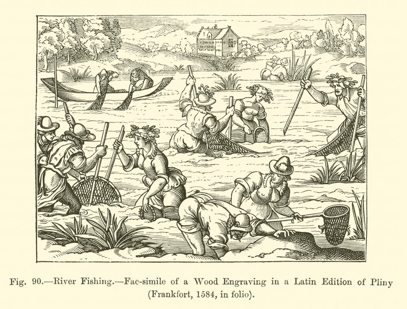 River Fishing (rytina) od French School