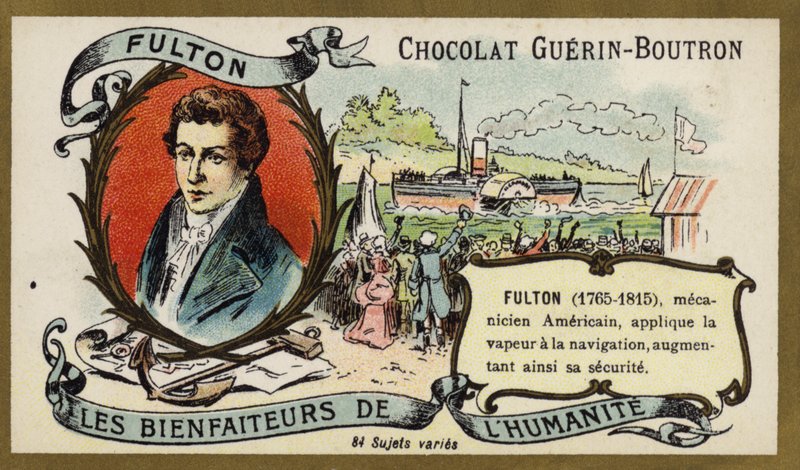 Robert Fulton , americký inženýr a vynálezce (chromolitho) od French School