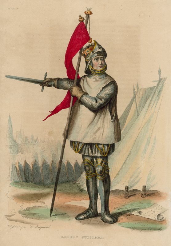 Robert Guiscard (barevná rytina) od French School