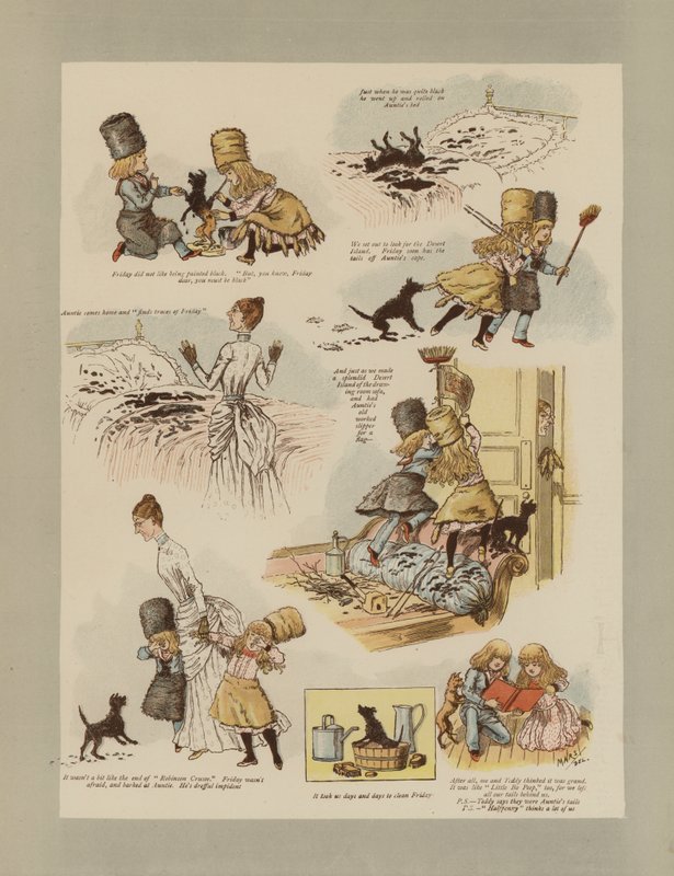 Robinson Crusoe (barevné lito) od French School