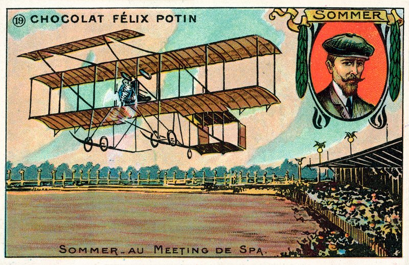 Roger Sommer létající na Spa Aviation Meeting v Belgii od French School