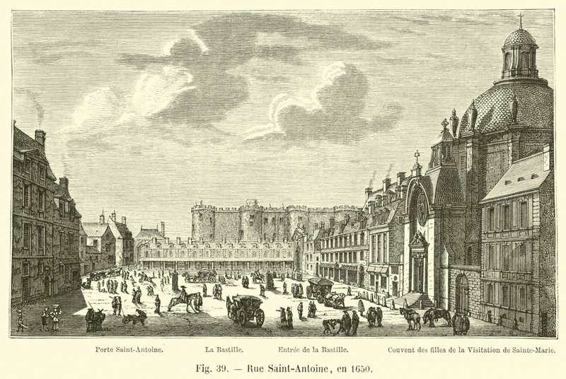 Rue Saint-Antoine, v roce 1650 od French School