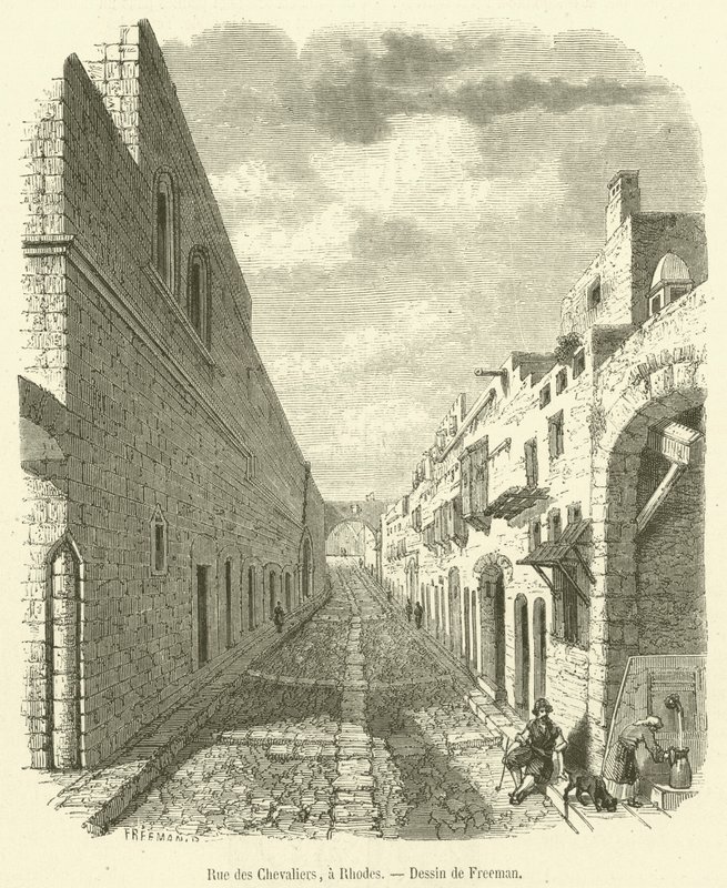 Street of the Knights, Rhodos (rytina) od French School