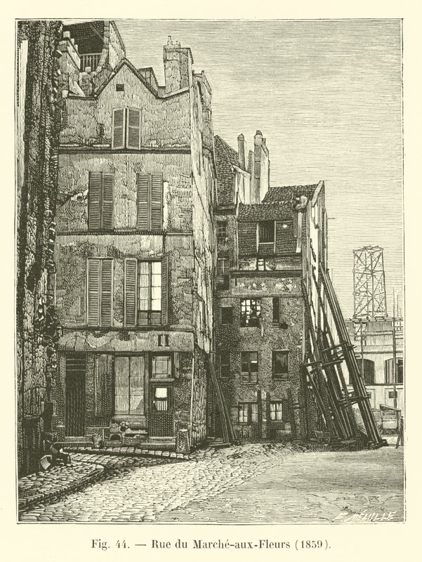 Rue du Marche-aux-Fleurs, 1859 od French School