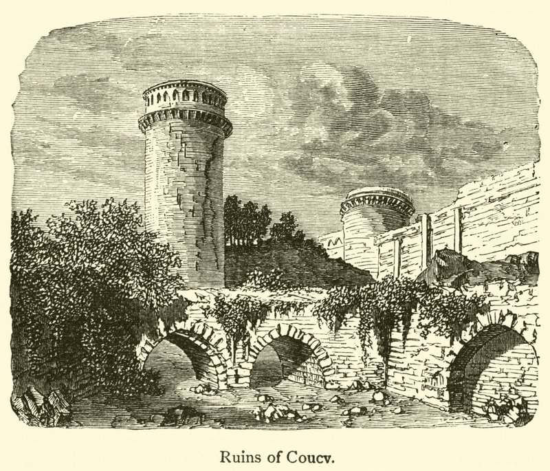 Ruins of Coucy (rytina) od French School
