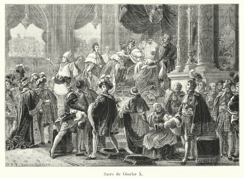 Sacre de Charles X (rytina) od French School