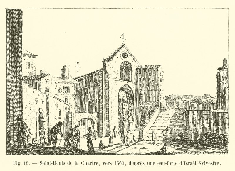 Saint-Denis de la Chartre, kolem roku 1660, po leptu od Israela Sylvestra od French School
