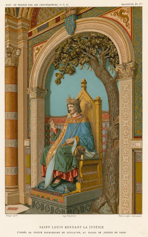 Saint Louis vykonávající spravedlnost od French School