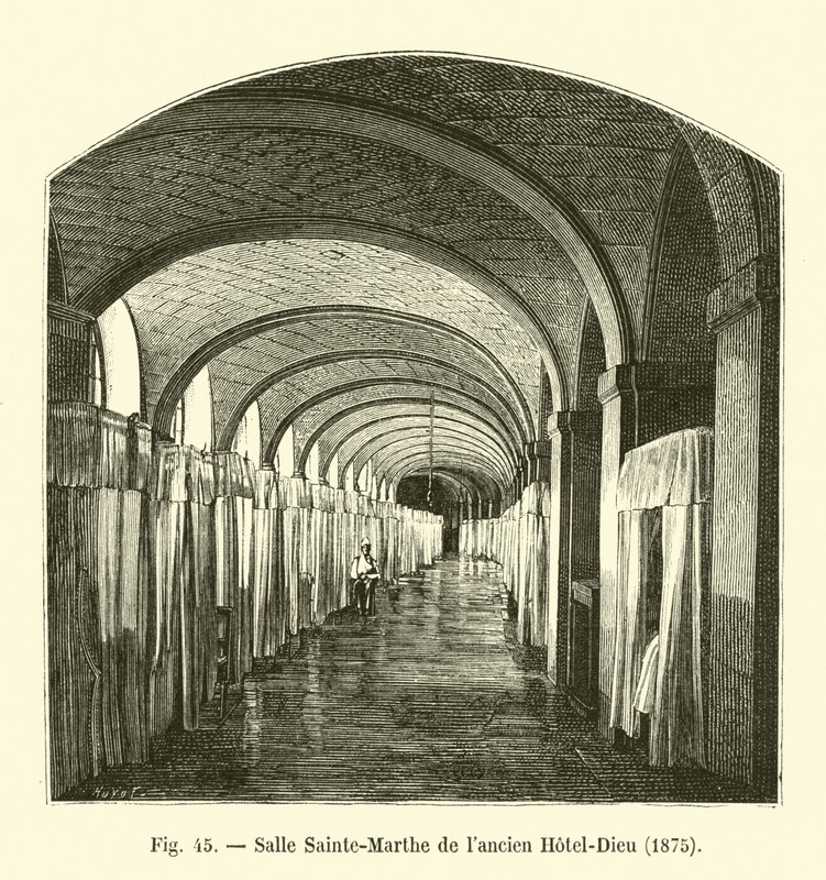Pokoj Sainte-Marthe ze starého Hotel-Dieu, 1875 od French School