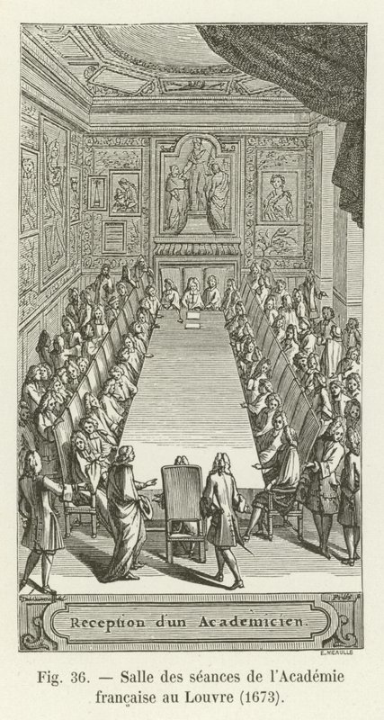 Zasedací místnost Francouzské akademie v Louvru, 1673 od French School
