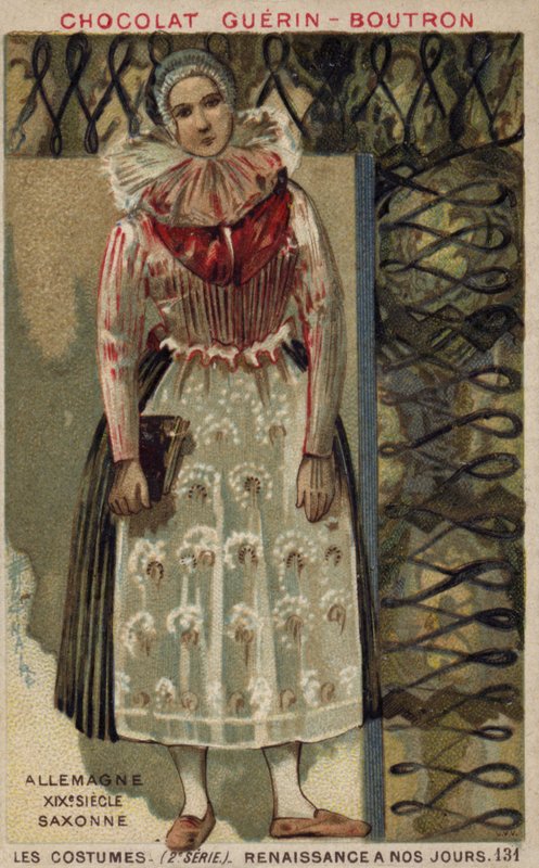 Saský ženský kostým, Německo, 19. století od French School