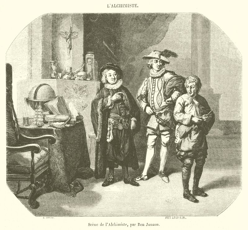 Scéna Alchymista (rytina) od French School
